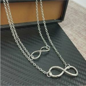 Infinity Double Eights Silver Pendant Necklace New